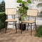 Baxton Studio Katina MidCentury Dark Brown Finished Metal and Synthetic Rattan Outdoor Dining Chair Set2PC, PR 211-2PC-11969-ZORO - alternate 1